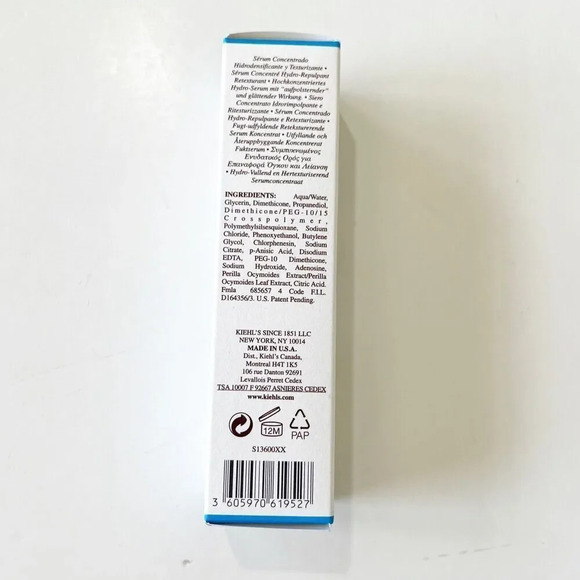 Kiehl's Hydro-Plumping Re-Texturizing Hydrating Serum Concentrate 1.7oz 50ml Box - Picture 6 of 8